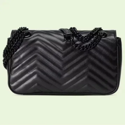 《注目★》Gucci GGマーモント スモールショルダーバッグ 黒／黒